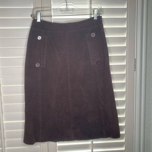 Bernardo Suede Brown Skirt